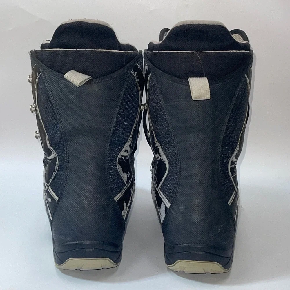 Burton Moto Snowboard Boots Mens 9.5 Black Gray Lace Up Soft Flex All Mountain